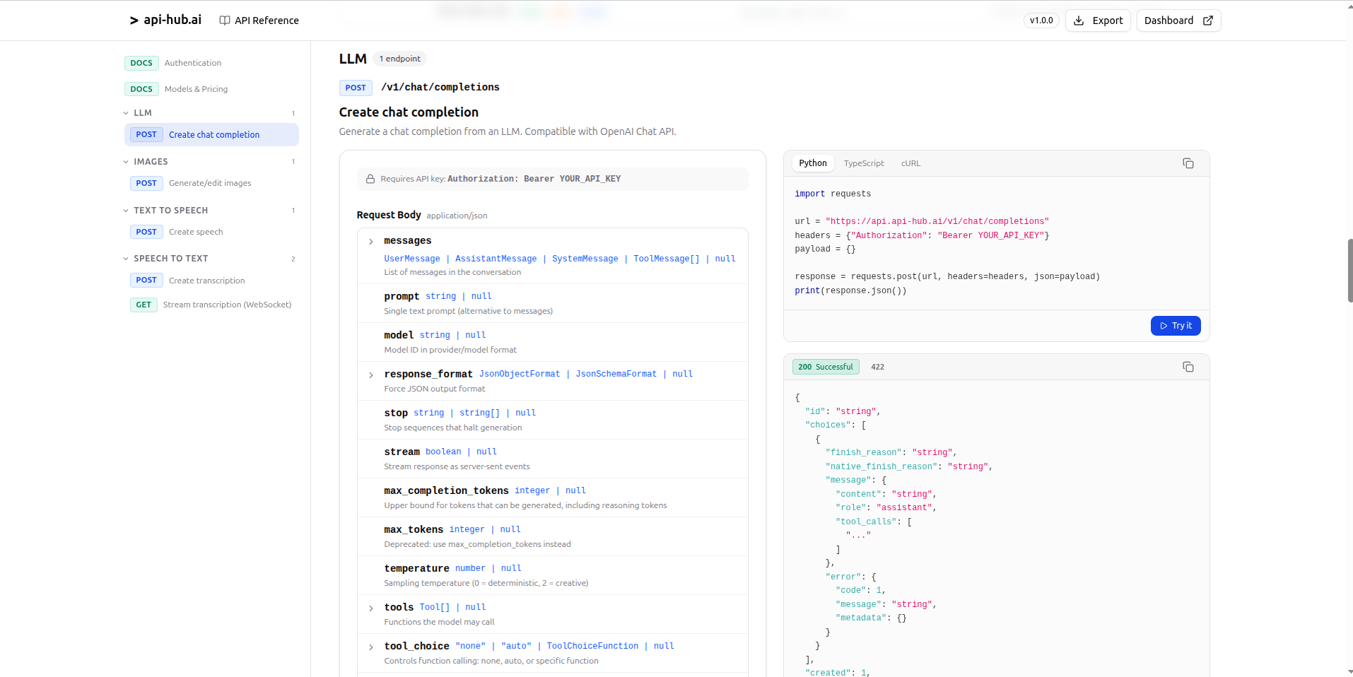 api-hub.ai API integration — one line code change